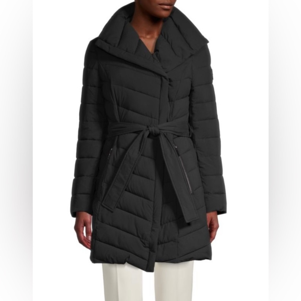 Tahari Quilted Wrap Jacket - Black